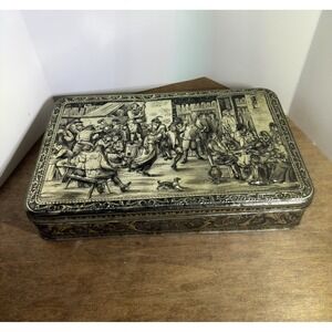 Original D.B.F Belgium Teniers Tin Chocolate Tin, Tin, Cookie Jar